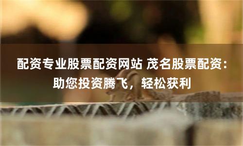 配资专业股票配资网站 茂名股票配资：助您投资腾飞，轻松获利